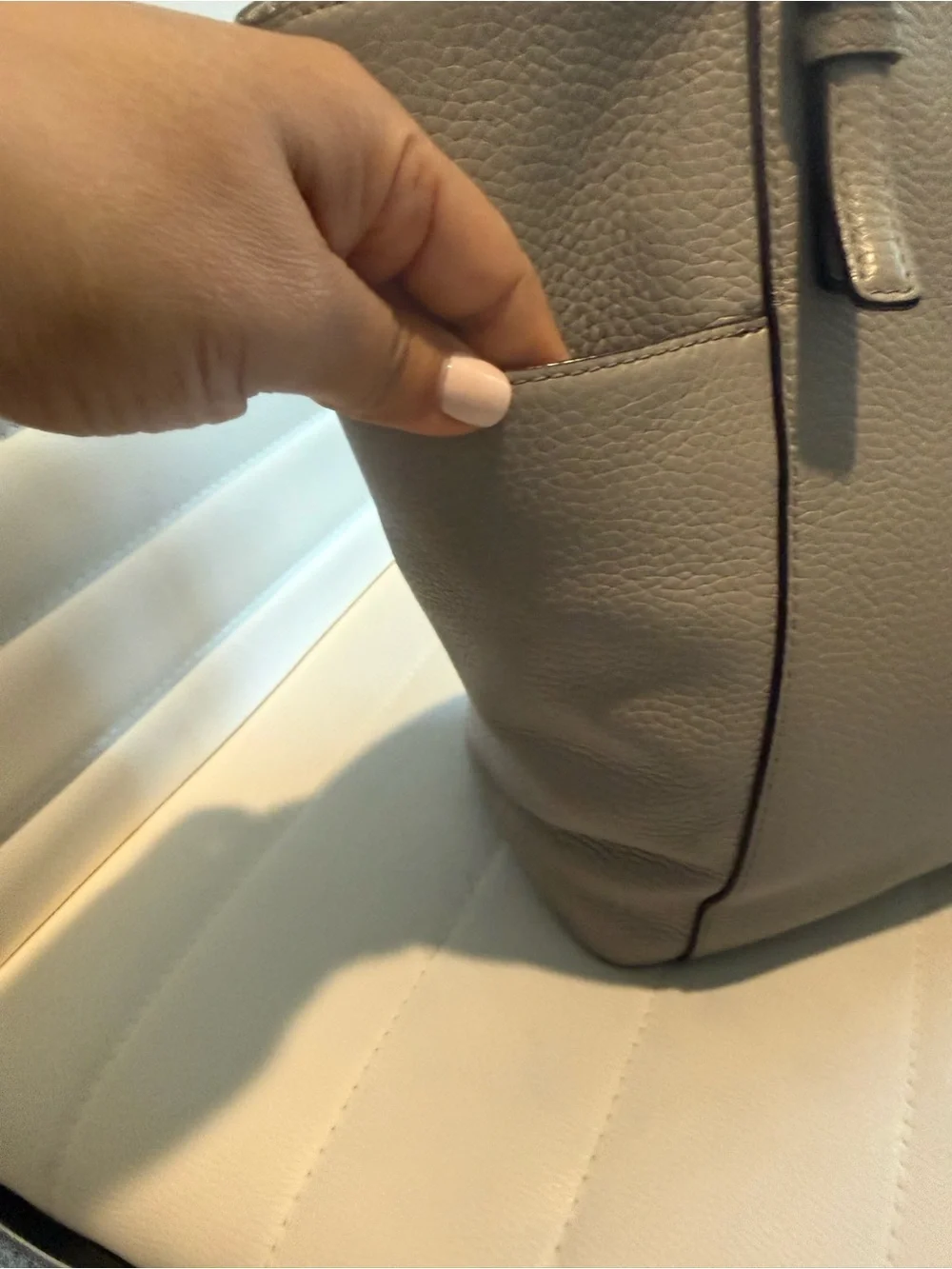 Michael Kors Pebbled Leather Tote in Taupe